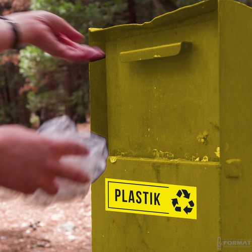 NAKLEJKA NA KOSZ PLASTIK 30x10 cm 6