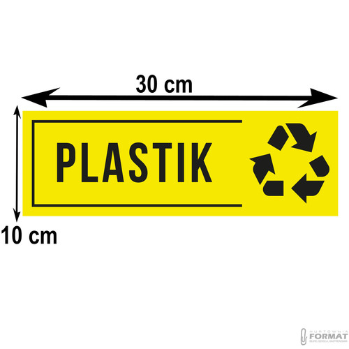NAKLEJKA NA KOSZ PLASTIK 30x10 cm 9