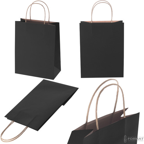 TORBA PAPIEROWA CZARNA A5 225/80/180  8