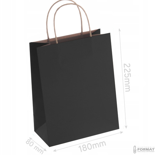 TORBA PAPIEROWA CZARNA A5 225/80/180  3