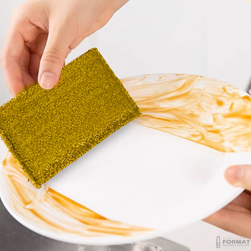 GĄBKA DO MYCIA NACZYŃ ZMYWAK DO TEFLONU PATELNI DRUCIAK KUCHENNY 1szt 4