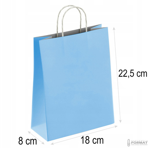 TORBA PAPIEROWA NIEBIESKA PASTELOWA A5 225/80/180  3