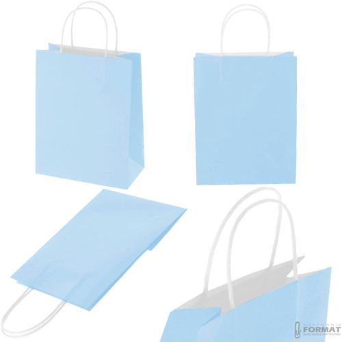 TORBA PAPIEROWA NIEBIESKA PASTELOWA A5 225/80/180  4
