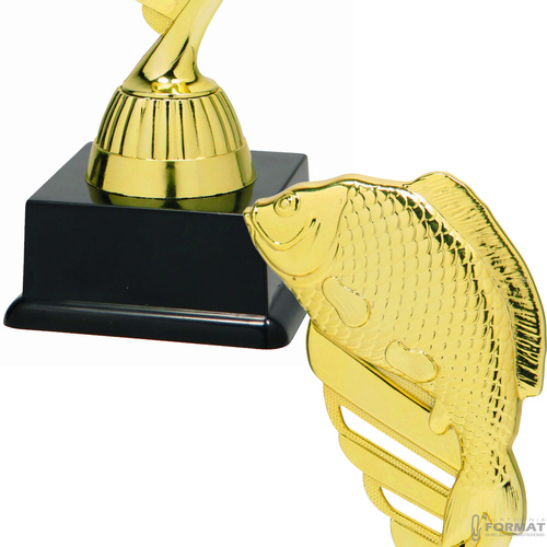 Puchar złoty trofeum nagroda statuetka wędkarska figurka 3d + GRAWER 19 cm 3