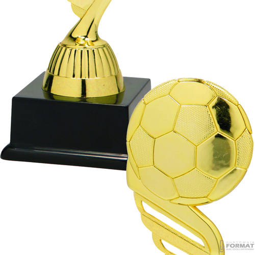 Puchar złoty trofeum nagroda statuetka piłka nożna figurka 3d + GRAWER 19 cm 3