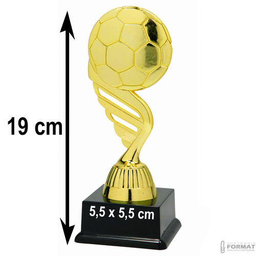 Puchar złoty trofeum nagroda statuetka piłka nożna figurka 3d + GRAWER 19 cm 6