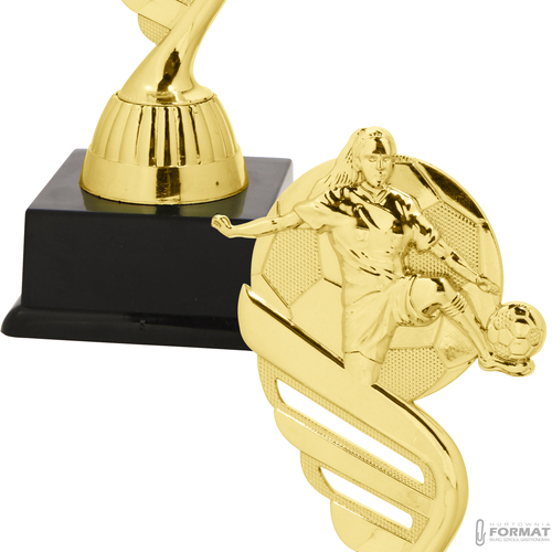 Puchar złoty trofeum nagroda statuetka piłka nożna figurka 3d + GRAWER 19 cm 3