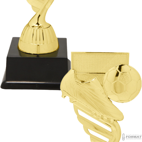 Puchar złoty trofeum nagroda statuetka piłka nożna figurka 3d + GRAWER 19 cm 3