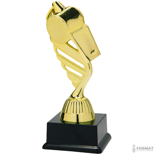 Puchar złoty trofeum nagroda statuetka gwizdek figurka 3d + GRAWER 19 cm 2