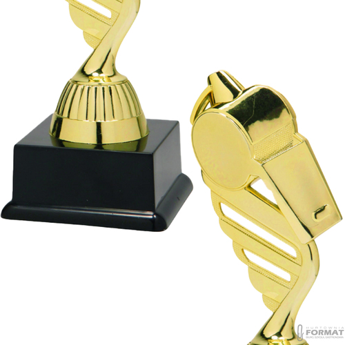 Puchar złoty trofeum nagroda statuetka gwizdek figurka 3d + GRAWER 19 cm 3
