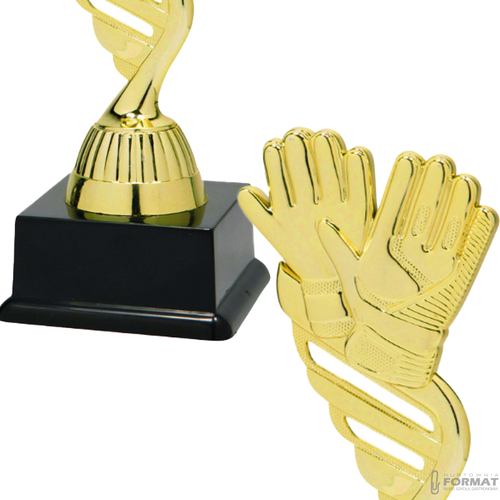 Puchar złoty trofeum nagroda statuetka rękawice figurka 3d + GRAWER 19 cm 3