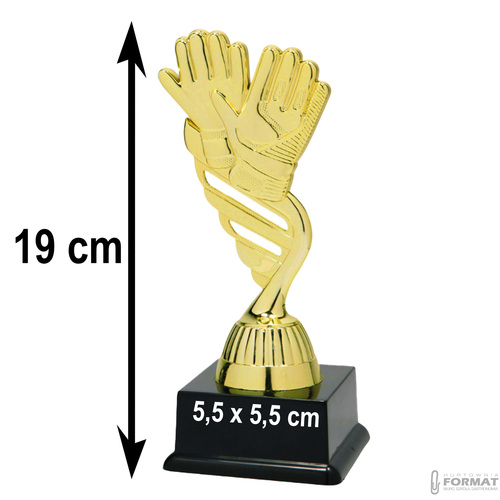 Puchar złoty trofeum nagroda statuetka rękawice figurka 3d + GRAWER 19 cm 6