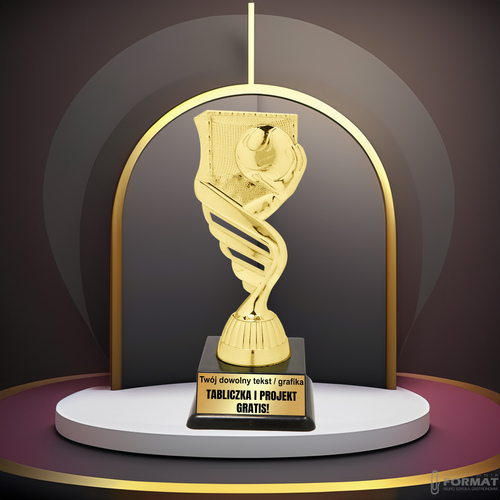 Puchar złoty trofeum nagroda statuetka piłka ręczna figurka 3d + GRAWER 19 cm 5