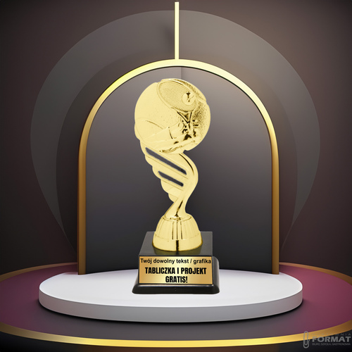 Puchar złoty trofeum nagroda statuetka tenis ziemny figurka 3d + GRAWER 19 cm 5