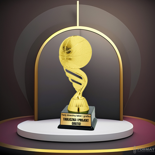 Puchar złoty trofeum nagroda statuetka koszykówka figurka 3d + GRAWER 19 cm 5