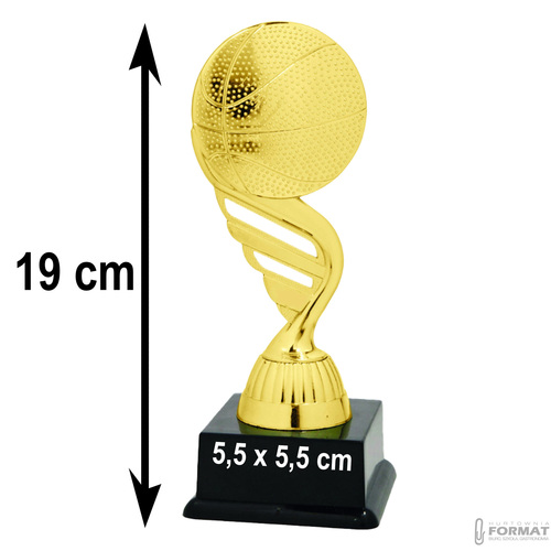 Puchar złoty trofeum nagroda statuetka koszykówka figurka 3d + GRAWER 19 cm 6