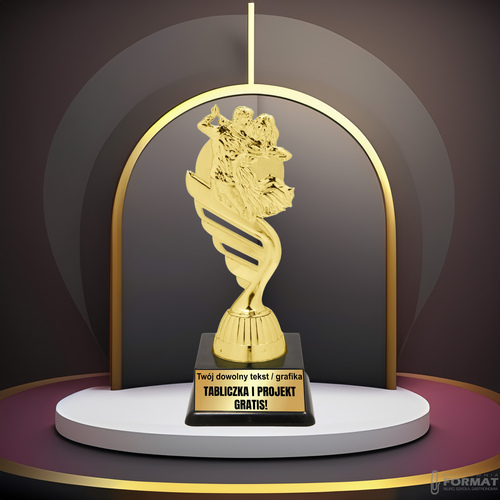 Puchar złoty trofeum nagroda statuetka taniec figurka 3d + GRAWER 19 cm 5