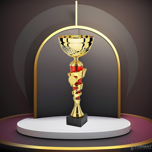PUCHAR TROFEUM NAGRODA STATUETKA SOLIDNA 3D 26,5cm KOLOR ZŁOTY + GRAWER 7