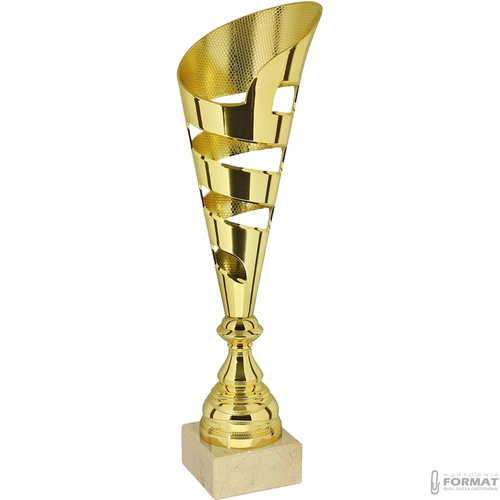 PUCHAR TROFEUM NAGRODA STATUETKA SOLIDNA 3D 36 cm KOLOR ZŁOTY + GRAWER 2