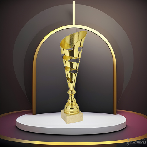 PUCHAR TROFEUM NAGRODA STATUETKA SOLIDNA 3D 36 cm KOLOR ZŁOTY + GRAWER 7
