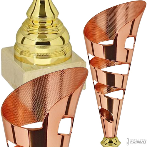 PUCHAR TROFEUM NAGRODA STATUETKA SOLIDNA 3D 36 cm KOLOR BRĄZOWY + GRAWER 3
