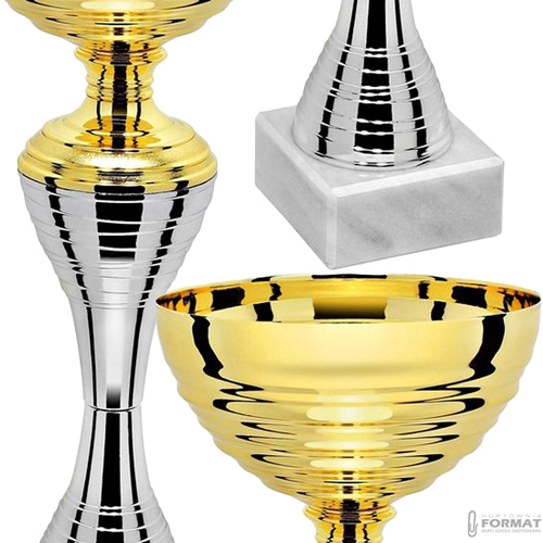PUCHAR TROFEUM NAGRODA STATUETKA SOLIDNA 3D 26 cm KOLOR ZŁOTY + GRAWER 3