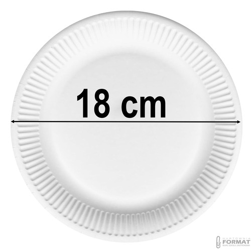 TALERZYKI PAPIEROWE JEDNORAZOWE BIAŁE OKRĄGŁE OBIADOWE EKO 18cm 100szt 11