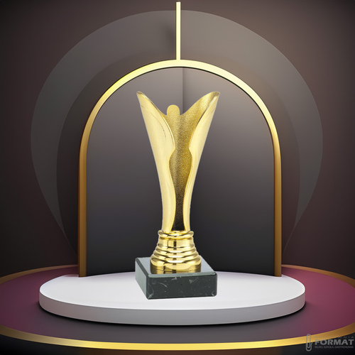 PUCHAR TROFEUM NAGRODA STATUETKA SOLIDNA 3D 15,5cm KOLOR ZŁOTY + GRAWER 7