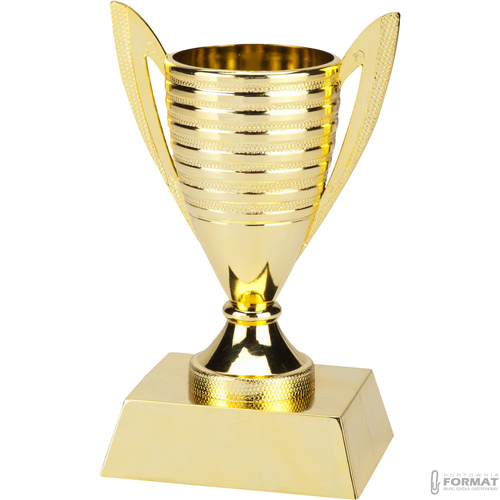 PUCHAR TROFEUM NAGRODA STATUETKA SOLIDNA 3D 13,2cm KOLOR ZŁOTY + GRAWER 2