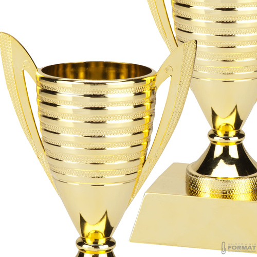 PUCHAR TROFEUM NAGRODA STATUETKA SOLIDNA 3D 13,2cm KOLOR ZŁOTY + GRAWER 3
