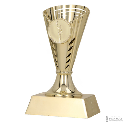 PUCHAR TROFEUM NAGRODA STATUETKA SOLIDNA 3D 13,2cm KOLOR ZŁOTY + GRAWER 2