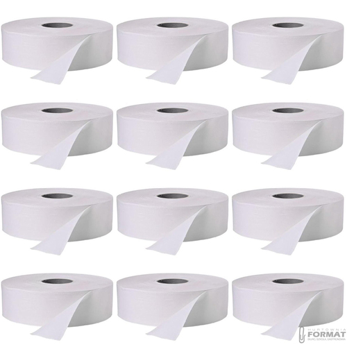 Papier toaletowy JUMBO BIAŁY CELULOZA 12 ROLEK X 100m do podajnika BIG ROLKA 3