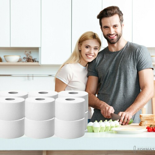 Papier toaletowy JUMBO BIAŁY CELULOZA 12 ROLEK X 100m do podajnika BIG ROLKA 8