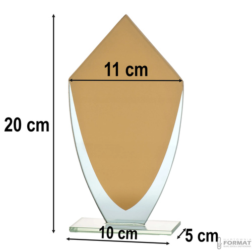 PUCHAR TROFEUM NAGRODA STATUETKA SOLIDNA 3D 20cm SZKLANA + GRAWER 8