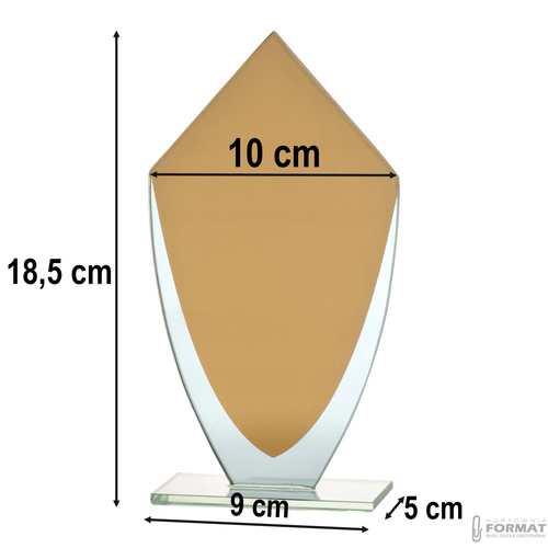 PUCHAR TROFEUM NAGRODA STATUETKA SOLIDNA 3D 18,5cm SZKLANA + GRAWER 8