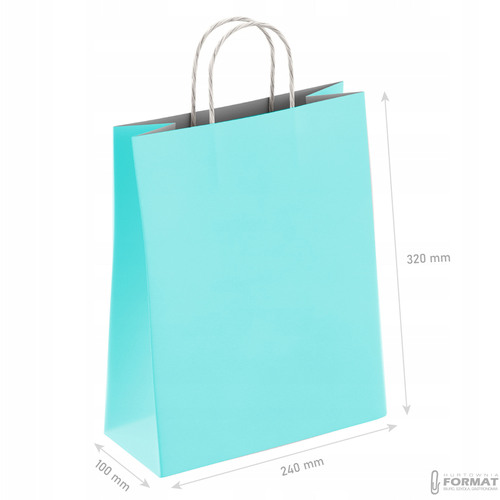 TORBA PAPIEROWA ZIELONA PASTELOWA A4 240/100/320  3
