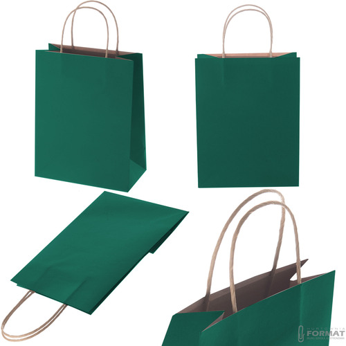 TORBA PAPIEROWA CIEMNO ZIELONA A5 225/80/180  8