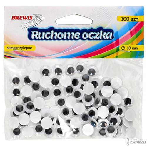 RUCHOME OCZKA SAMOPRZYLEPNE 10 mm 100 SZTUK BREWIS 4