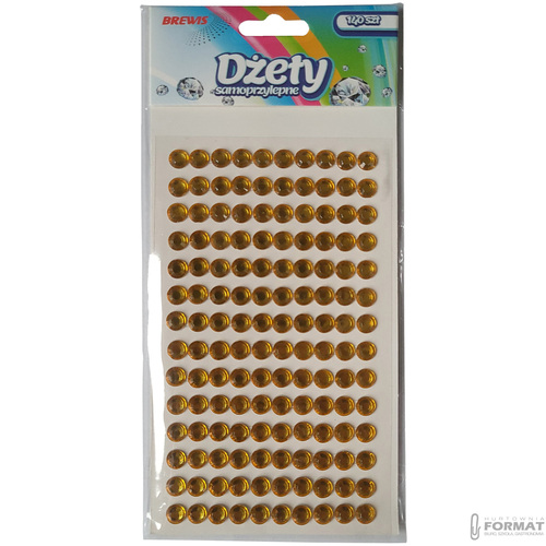 DŻETY SAMOPRZYLEPNE DS20 ZŁOTE 6mm 140 SZTUK BREWIS 3