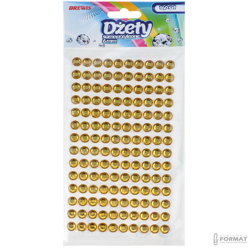 DŻETY SAMOPRZYLEPNE DS20 ZŁOTE 6mm 140 SZTUK BREWIS 5