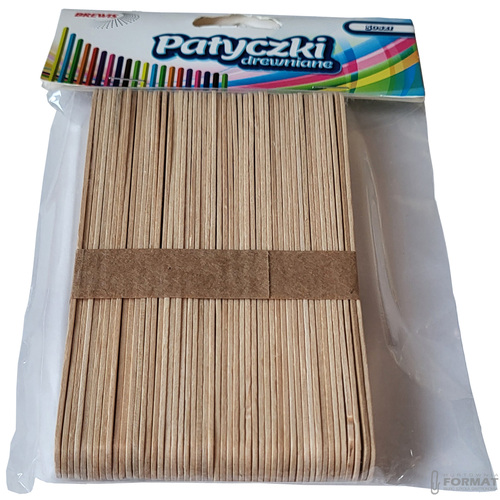 PATYCZKI DREWNIANE 14 cm KREATYWNE NATURALNE 50 SZTUK BREWIS 3