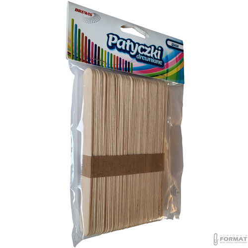 PATYCZKI DREWNIANE 14 cm KREATYWNE NATURALNE 50 SZTUK BREWIS 4