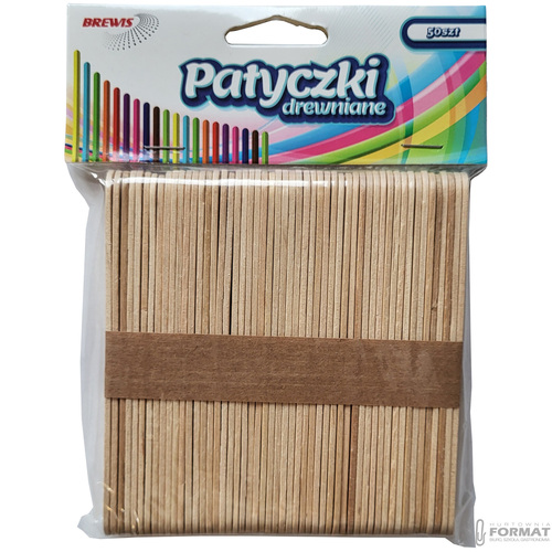 PATYCZKI DREWNIANE 11,4 cm KREATYWNE NATURALNE 50 SZTUK BREWIS 2