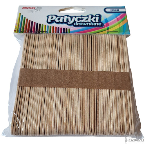 PATYCZKI DREWNIANE 11,4 cm KREATYWNE NATURALNE 50 SZTUK BREWIS 3