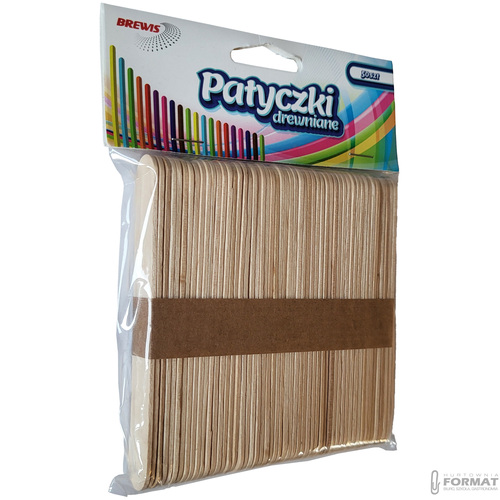 PATYCZKI DREWNIANE 11,4 cm KREATYWNE NATURALNE 50 SZTUK BREWIS 4