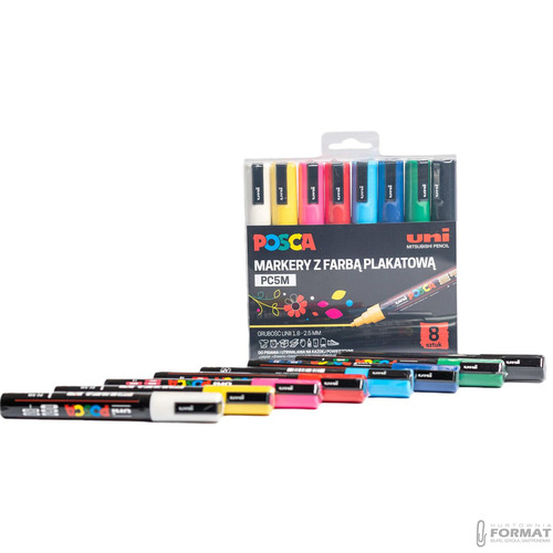 Zestaw markerów dekoracyjnych UNI POSCA PC-5M 8szt 2