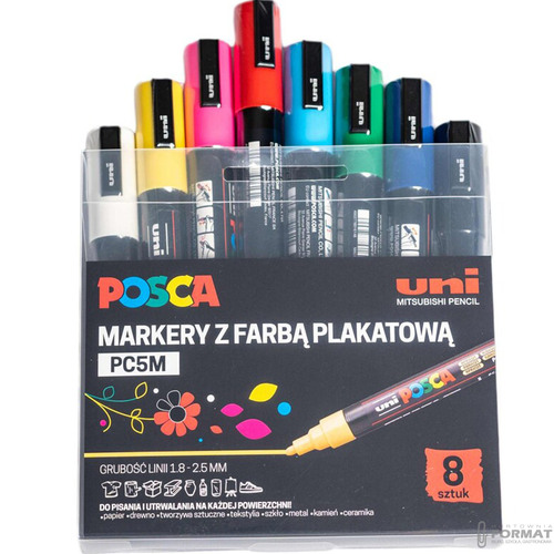 Zestaw markerów dekoracyjnych UNI POSCA PC-5M 8szt 4