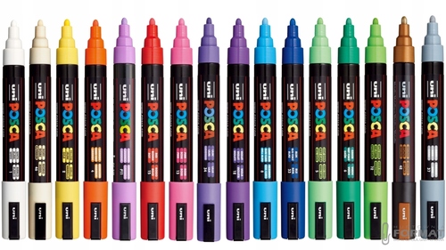 Marker Posca PC-5M z farbą plakatową zestaw 16 szt 2