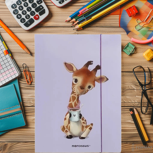 TECZKA PAPIEROWA NARCISSUS A4 Z GUMKĄ WERSJA FUN ŻYRAFA 6