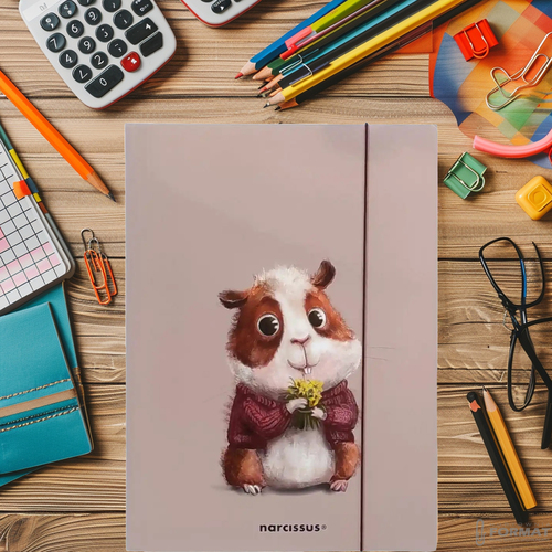 TECZKA PAPIEROWA NARCISSUS A4 Z GUMKĄ WERSJA FUN CHOMIK 6